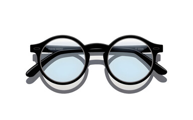 Stylish black round eyeglasses with clear lenses, perfect for a modern, intellectual aesthetic