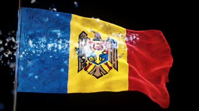 Digital rendition of a Moldovan flag