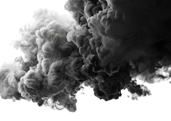 Abstract grayscale ink cloud