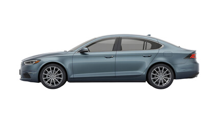 Fototapeta premium Sleek modern sedan showcasing aerodynamic design and stylish wheels, perfect for automotive marketing.