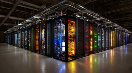  A supercomputer with advanced cooling system visible 