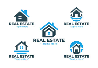 5 Real Estate Logo Set Modern Property Brand Design