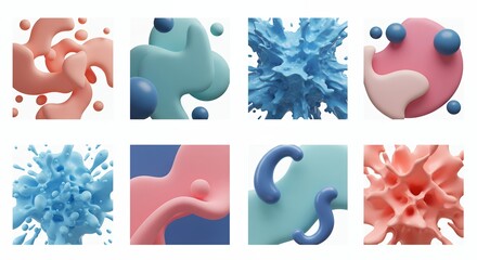 Abstract pastel color splashes and blobs