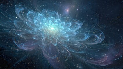 Obraz premium Digital Nebula Cluster Space Scene With Vivid Light