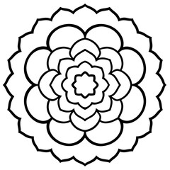Ranunculus Flower Mandala Art Vector