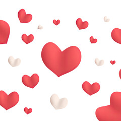 Hearts scattered on black background (2)