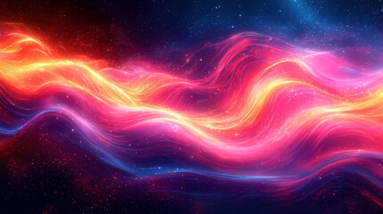 Fototapeta premium A vibrant tapestry of neon lines, abstract and dynamic, pulsating with a digital energy, forming a dynamic background reminiscent of the speed and innovation of technology 