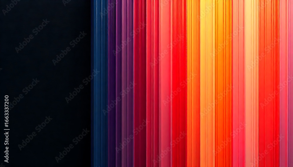 Poster spectrum of color vibrant vertical stripes and gradient shades creating a colorful background