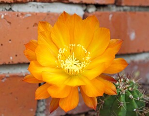 Bright orange cactus flower