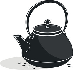 Vector art of black teapot