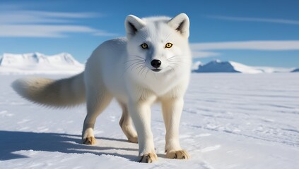 Naklejka premium arctic fox in the snow