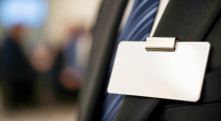 Conference Attendee: Nametag on Suit Jacket