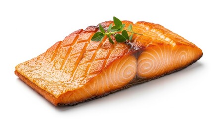 Perfectly seared salmon fillet displaying rich color and appetizing texture
