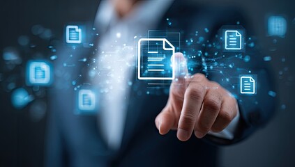 Person interacting with digital document network