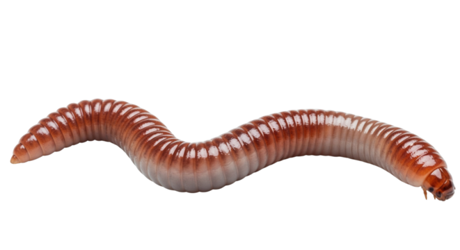 Lumbricus terrestris on a transparent isolated background. png



