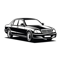 Obraz premium Isolated vector design of a unique executive sedan.