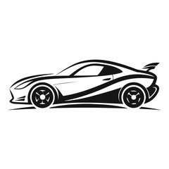 Fototapeta premium Isolated silhouette design of a unique fast car.