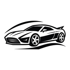 Fototapeta premium Isolated vector logo of a unique performance car.