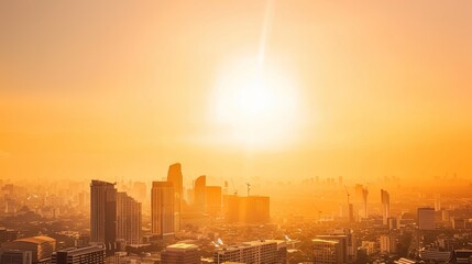 Fototapeta premium Surviving the Heatwave: Coping Strategies and Impact of High Temperature Weather on Urban Life