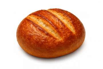 Crusty loaf of bread showing its texture and inviting aroma, isolated on transparent background