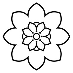 Forget-Me-Not Flower Mandala Line Art Vector
