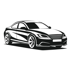 Obraz premium Isolated silhouette design of a unique sedan edition.