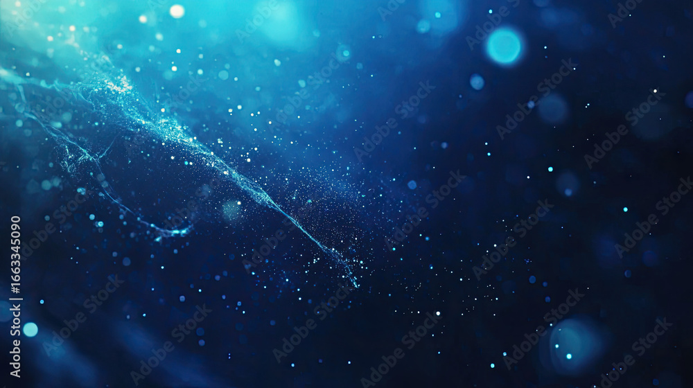 Poster clean, minimal digital background in deep blue hues with faint glowing light and subtle abstract lin