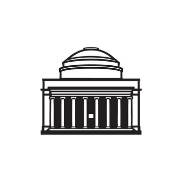 MIT Great Dome Vector Silhouette