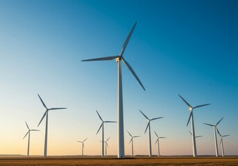 Fototapeta premium wind turbine on a blue sky day