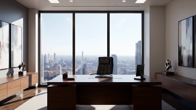 Modern office desk with financial planning concept