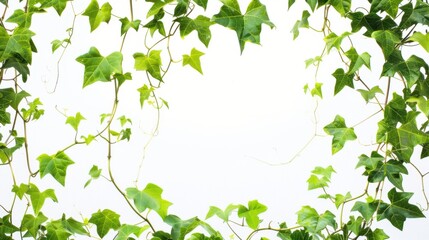 Green Vines Climbing: Serene Natural Beauty in Daylight