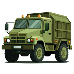 military truck isolated on white