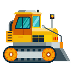 yellow tractor isolated on white background