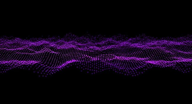Abstract purple digital wave pattern on a black background. Abstract digital wave design - Powered by Adobe