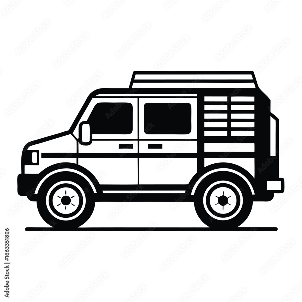 Poster isolated vector design of a unique suv cargo.
