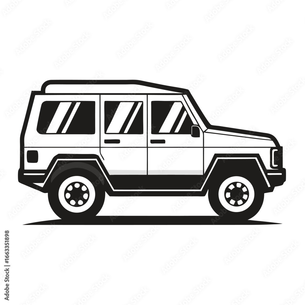 Poster isolated vector design of a unique single suv door.
