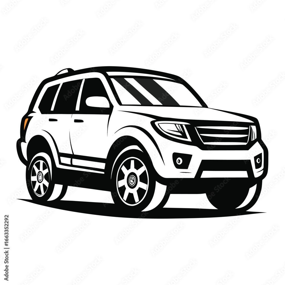 Aufkleber isolated vector design of a unique suv option.