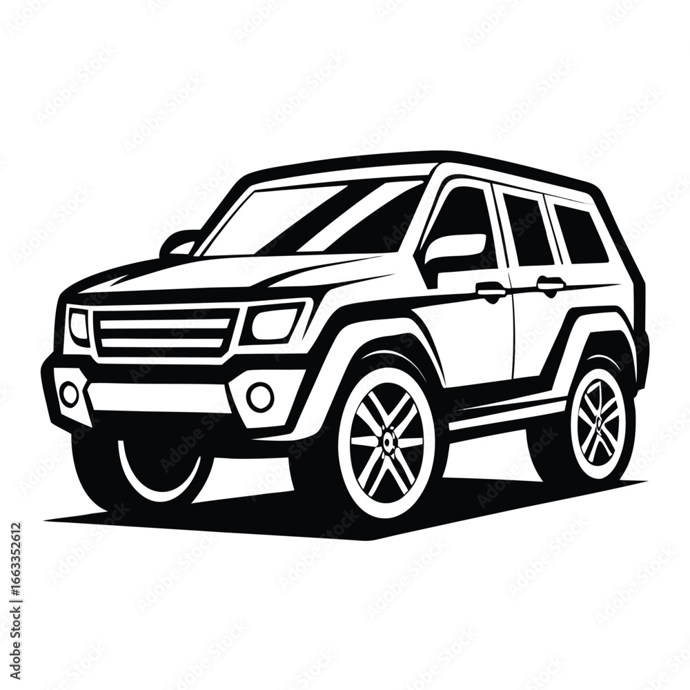 Poster isolated vector design of a unique suv trim.