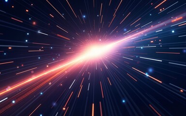 Fototapeta premium Space speed. Abstract starburst dynamic lines or rays. Vector illustration. High quality