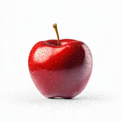 Fresh red apple splashing in water against black background during a studio shoot at high speed