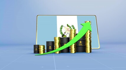 Guatemala Oil Revenue Growth 3D Economic Infographic for Energy Sector