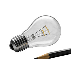 Lightbulb and pencil