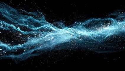 Abstract Blue Nebula Energy Waves Design