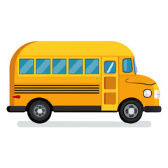 yellow school bus isolated