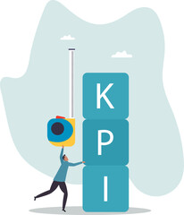 KPI, key performance indicator measurement to evaluate success or meet target, metric or data to review and improve business.about a man and his life.
