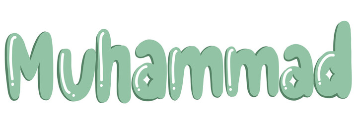 Muhammad Colourful Text