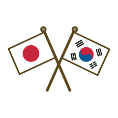 Japan and South Korea cross flags vector on white background
Vector country flags intersecting
