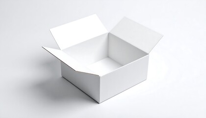 Empty white box, open