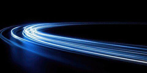 Abstract light trails in a circular motion