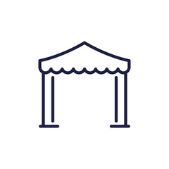 canopy tent line icon on white © nexusby